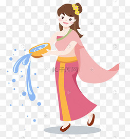 泼水节泼水女孩