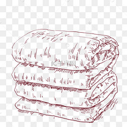 线描被子手绘插画