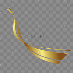 烫金风格矢量装饰飘带