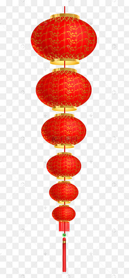 春节装饰一串红灯笼