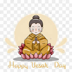 卡通手绘浴佛元素