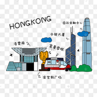 香港中银大厦儿童画图片