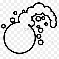 线性泡泡简笔画装饰素材免费下载