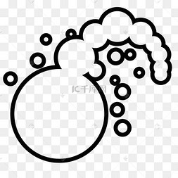 线性泡泡简笔画装饰素材免费下载