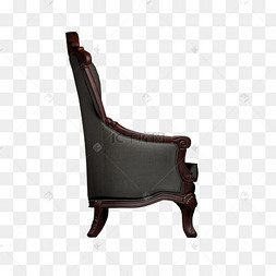 红木复古布艺软座椅侧面