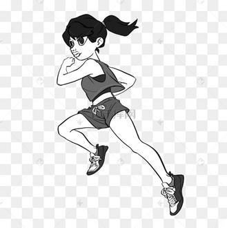 欧美黑白慢跑健身装饰