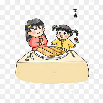 2019二十四节气系列卡通手绘q版春卷