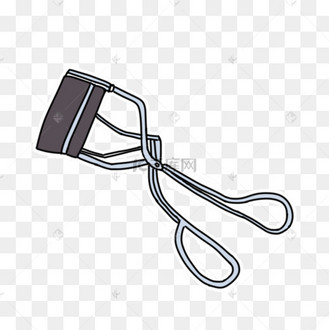 手绘化妆品插画睫毛夹元素素材