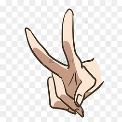 双手比v卡通手势