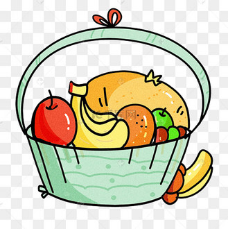 手绘年货果篮插画