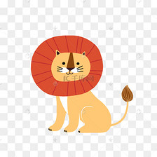 手绘卡通小狮子png素材