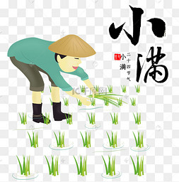 小满插秧的农民