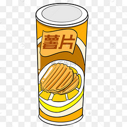 一盒香脆薯片插画