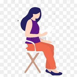女卡通坐
