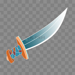 游戏道具弯刀插画