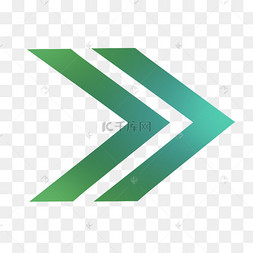 绿色渐变色向右双箭头