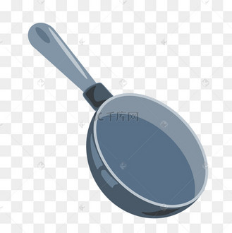 时尚卡通创意炒锅免抠图