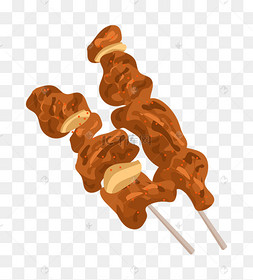 烤羊肉串美食插画