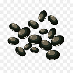 一堆黑豆黑豆红豆五谷杂粮亚洲的筷子炒饭卡通手绘五颜六色蔬菜插画