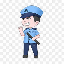 卡通劳动节扁平系职业人物之警察