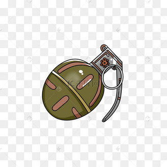 卡通绿色手榴弹插画