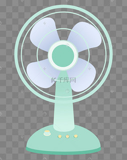 绿色卡通电风扇