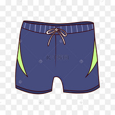 男性泳裤卡通插画