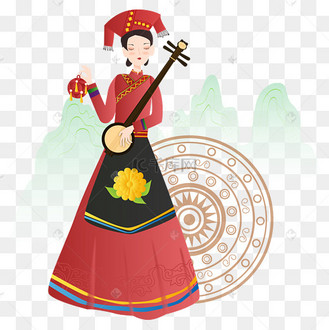 三月三人物矢量图