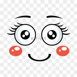 大眼睛微笑表情矢量图