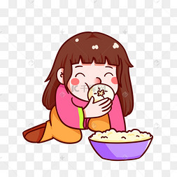 png下载psd吃货大包子开心贪吃下载 png下载psd吃雪糕小女孩卡通人物
