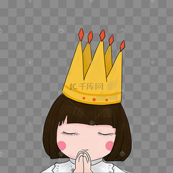 小女孩许愿