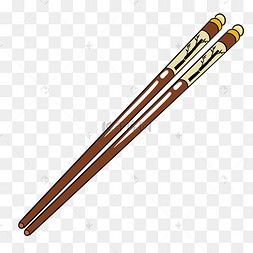 精美的筷子手绘插画