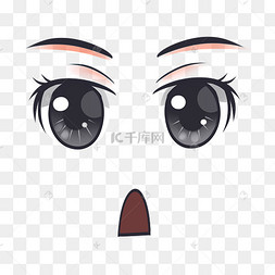 q版五官惊讶表情png图案