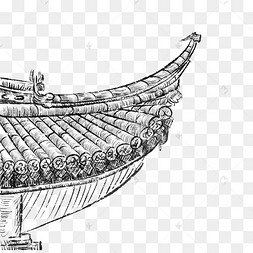 中国古典建筑白庙屋檐png