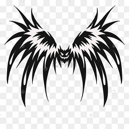 恶魔之翼黑色翅膀插画