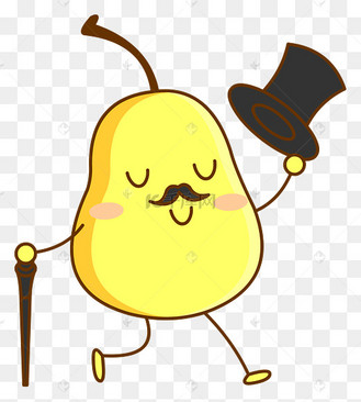 卡通可爱拟人化绅士梨子