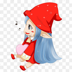 白色情人节q版红帽子精灵小萝莉1717