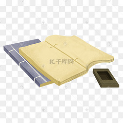 手绘古代线装书插画