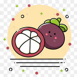 手绘mbe风格水果山竹