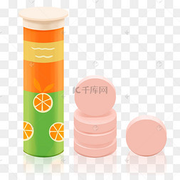 维生素c泡腾片泡腾片防疫用品渐变风格龙腾剪纸中秋节卡通嫦娥腾云与