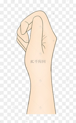 卡通敲门手势插画