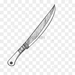 黑白创意手绘水果刀