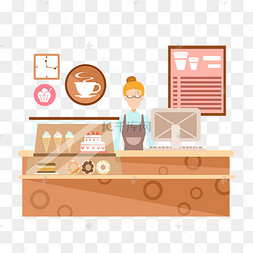 甜品店收银台柜台