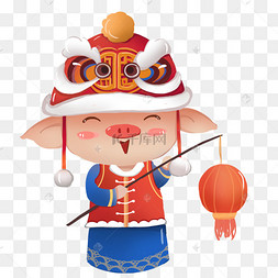 提灯笼卡通猪