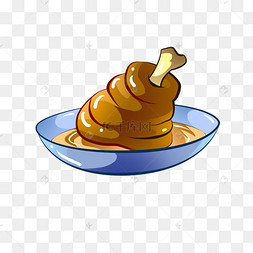 美味卤肉红烧羊蹄手绘紫色红花羊蹄甲香辣羊蹄风味小吃猪蹄汤蹄花汤