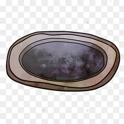 png下载psd圆形砚台插画下载 png下载psd中国风手绘荷花琴棋书画系列