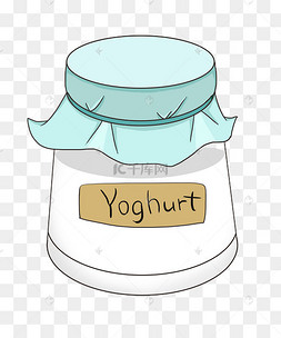 卡通手绘瓶装酸奶