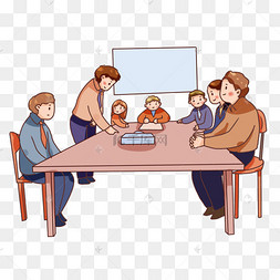 卡通学生讨论动图