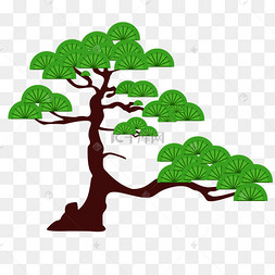 松柏树装饰矢量图案