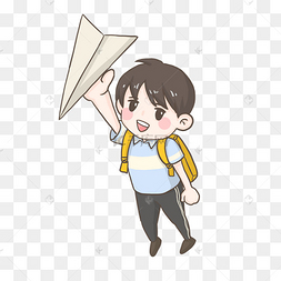 放纸飞机的男孩png